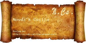 Novák Csilla névjegykártya
